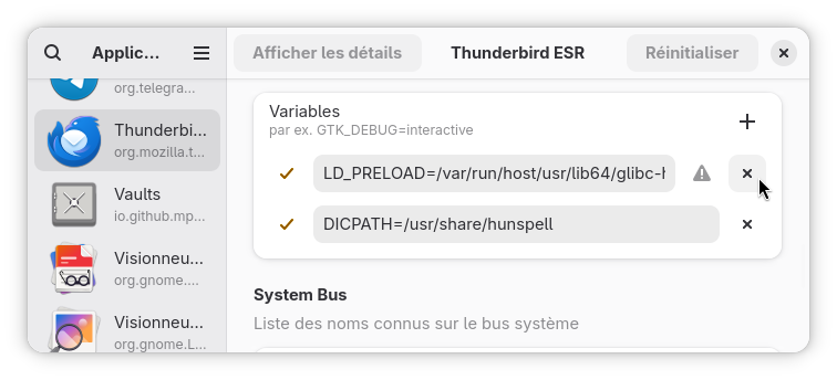 Supprimer la variable LD_PRELOAD