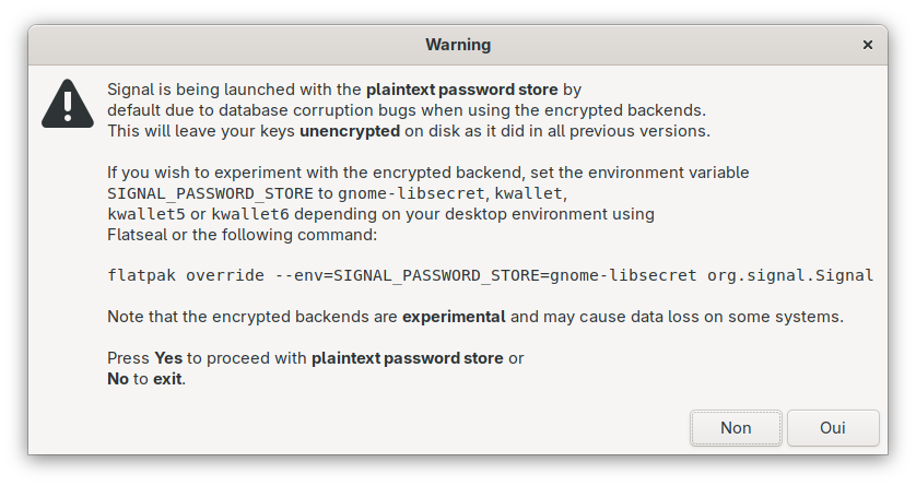 Notification Signal password-store