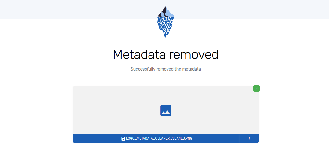 Metadata supprimées avec mat2-web